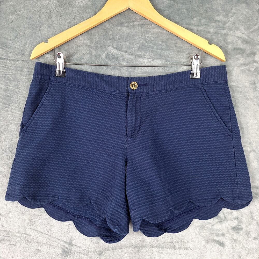 Lilly Pulitzer Shorts 10 Buttercup Short Scalloped Preppy Navy Nautical Sailor